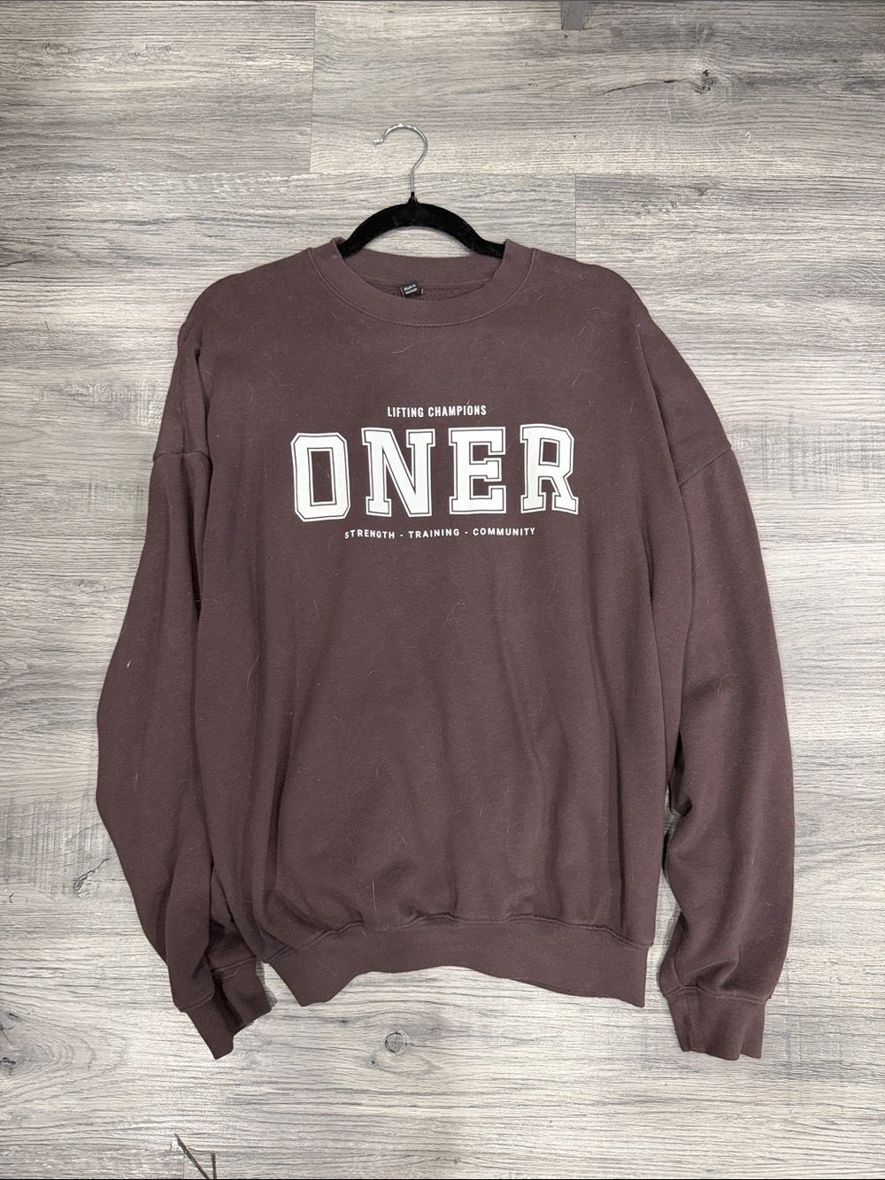 Oner Active Brown Crewneck Sweatshirt with White Logo